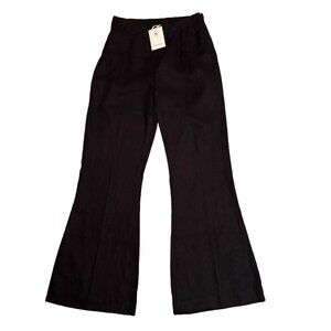 Posse "Tia" Linen Flare Trousers - Black
